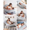 Momcozy U Shaped Pregnancy Pillow with Cooling Cover - Grey