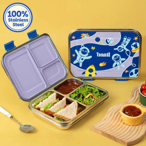 Basil 3 Compartment easy open-close Lunchbox - Super Swoosh