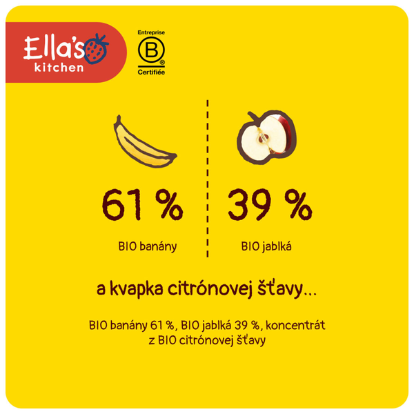 Ellas Kitchen Baby Puree Pouch, 4+ months 120g - Bananas & Apples - Dezine Kids