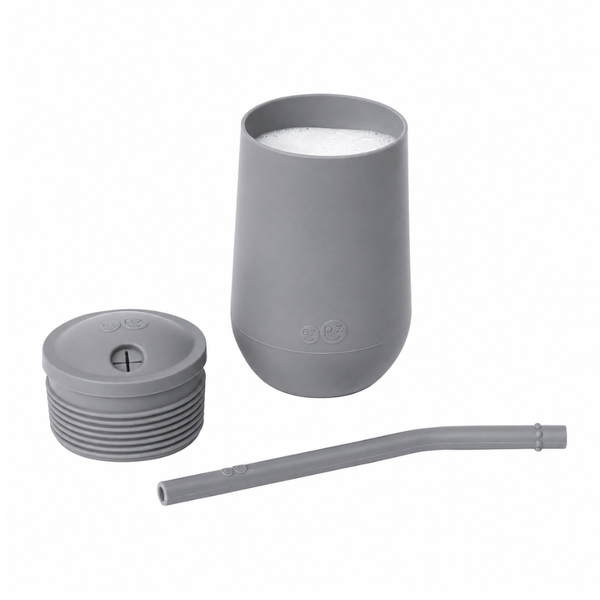 EzPz Happy Cup + Straw Training System for Toddlers - Grey - Dezine Kids