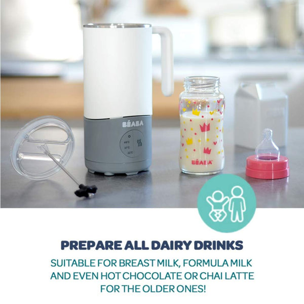 Beaba Milk Prep Beverage Maker - White & Grey