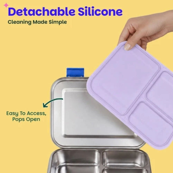Basil 3 Compartment easy open-close Lunchbox - Super Swoosh