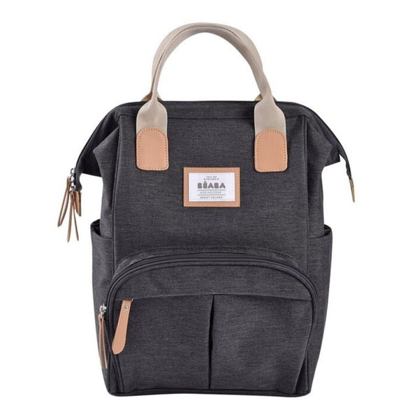Beaba Wellington Diaper Bag, Large Capacity Baby Bag with Changing Mat, Durable, Water Resistant - Dark Grey - Dezine Kids