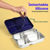 Basil 4 Compartment Stainless Steel Lunchbox with Plastic Lid - Pixel Rush