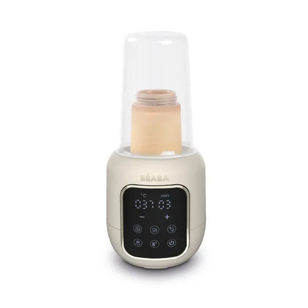 Beaba Multi Milk 5 in 1 Baby Bottle Warmer, Fast Steam Mode, Defrost & Baby Food Warmer with LED Display, Touch Screen & Adjustable Timer - Clay - Dezine Kids