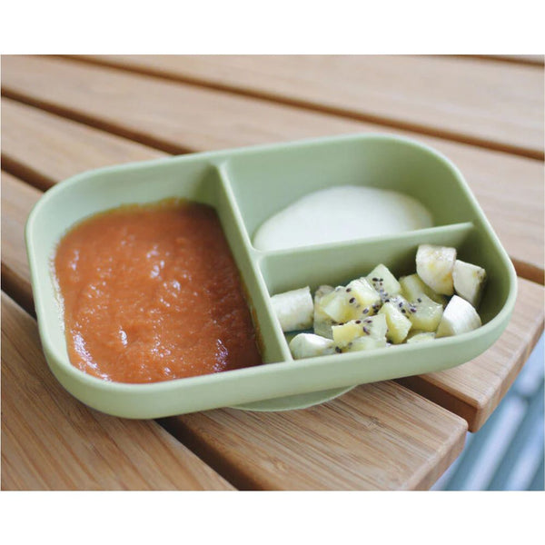 Beaba Divided Silicone Plate - Sage Green