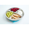 Avanchy Baby Stainless Steel Round Divided Plate with Silicone Suction Base - Magenta