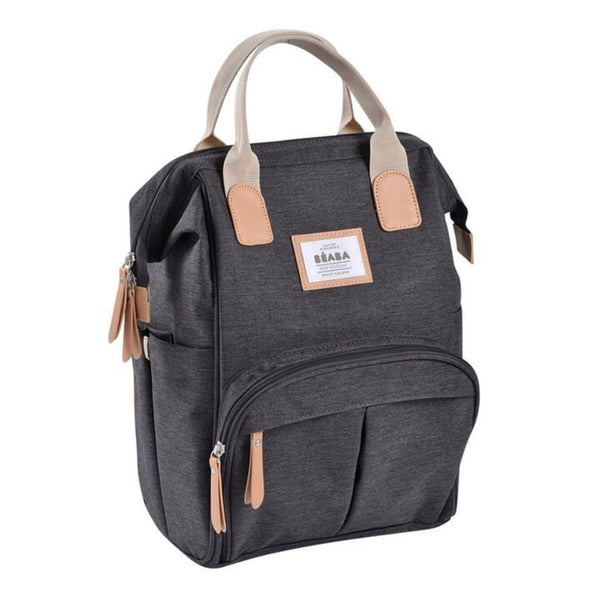 Beaba Wellington Diaper Bag, Large Capacity Baby Bag with Changing Mat, Durable, Water Resistant - Dark Grey - Dezine Kids