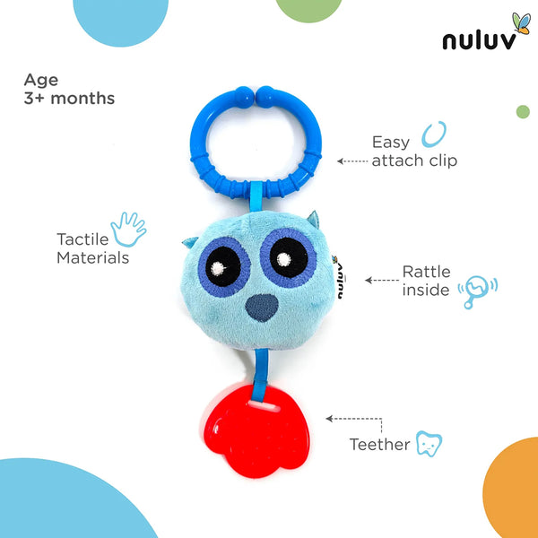 Nuluv Soft Rattles & Teether Toy - Owl