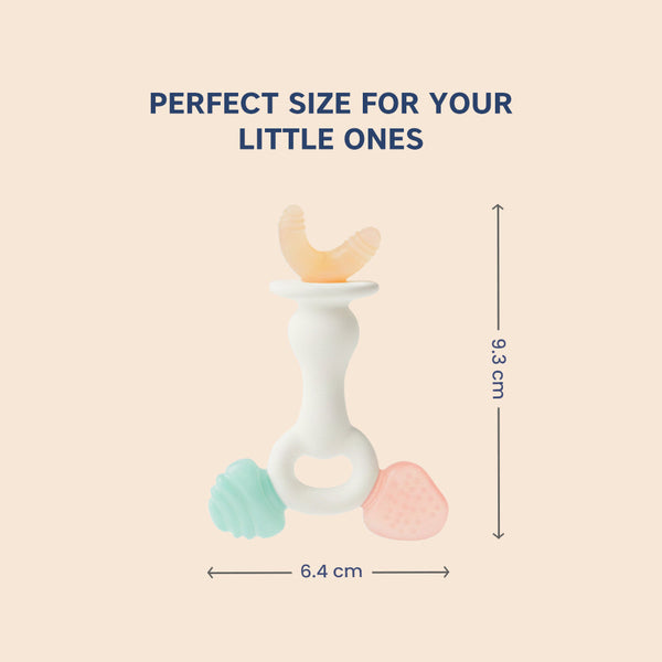 Hopop Silicone Baby Teether | Sensory Chew Toy for Gum Relief | Pack of 1- Assorted - Dezine Kids