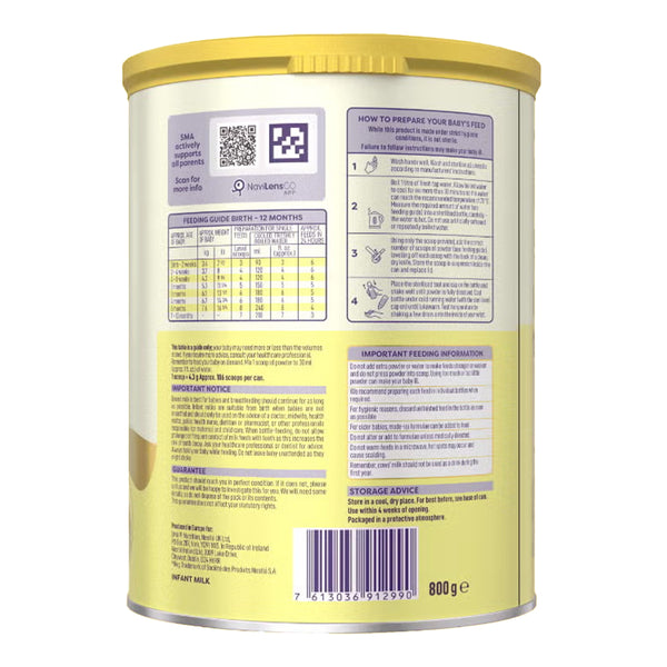 SMA First Infant Baby Milk Formula Stage 1, 0-6 Months 800g