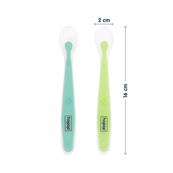 Hopop Soft Tip Silicone Feeding Spoons for Babies – 2 Pack - Dezine Kids