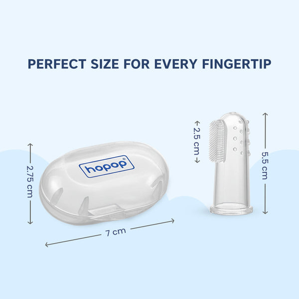 Hopop Silicone Baby Finger Toothbrush with Case -Pack of 2 - Dezine Kids