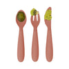 EzPz Happy Utensils for Toddlers(Spoon, Fork & Knife) - Sienna