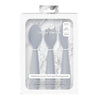 EzPz Happy Utensils for Toddlers(Spoon, Fork & Knife) - Pewter