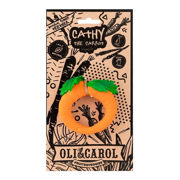 Cathy The Carrot Natural Rubber Teether - dezinekids.com