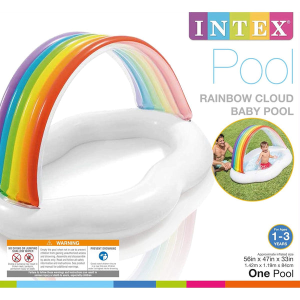 Intex Rainbow Cloud Inflatable Spray Baby Pool - Dezine Kids