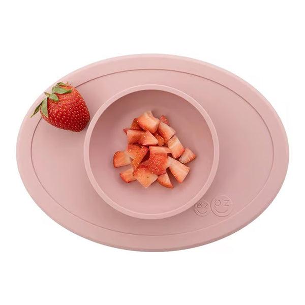 EzPz Tiny Bowl 100% Food Grade Silicone Suction Bowl Non Slip & Microwave Safe - Blush