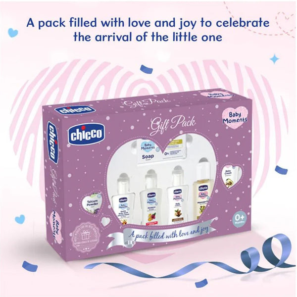 Chicco Baby Caring New Born Gift For Baby Shower & Baby Birthday, Pack of 7 - Purple