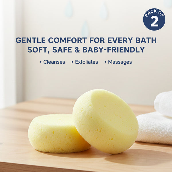 Hopop Soft & Gentle Baby Bath Sponge - Pack of 2