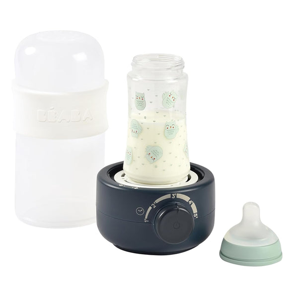 Beaba Baby 3 in 1 Bottle Warmer, Ultra Fast, Reheats Milk, Baby Food, Compact Design - Night Blue - Dezine Kids