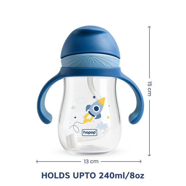 Hopop Soft Silicone Straw Sipper Cup – 240 ml - Dezine Kids