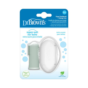 Dr.Browns Silicone Finger Toothbrush with Case - Light Green