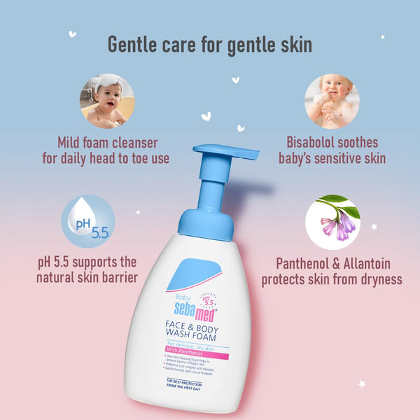 Sebamed Face & Body Foam Wash pH 5.5 Soap Free - 400ml