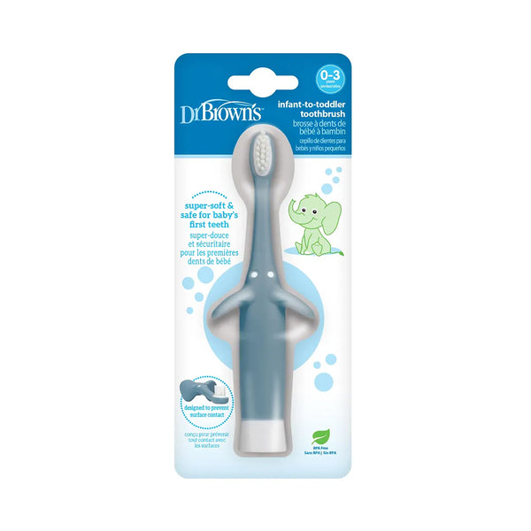 Dr.Browns Infant-to-Toddler Toothbrush, Elephant - Blue - Dezine Kids