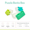 Melii Puzzle Container Airtight & Leakproof Microwave, Freezer & Dishwasher Safe - Lime, Mint & Blue