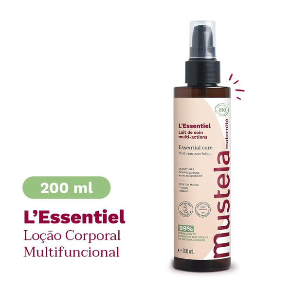 Mustela Essential Care, Multi-Action Stretch Mark Treatment, Breast and Body, Prevents Stretch Marks, 99% Natural Ingredients - 200 ml - Dezine Kids