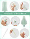 Momcozy Push Press Bottle Brush Kit, Press Bubble Design, 360° Cleaning - Green