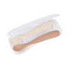 Beaba 1st Stage Silicone Spoon with Ultra Soft Tip, Gum Friendly, Ergonomic Handles, BPA Free, Set of 2 - Clay/Praline