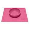 EzPz Happy Bowl 100% Food Grade Silicone Suction Bowl with Built In Placemat - Pink