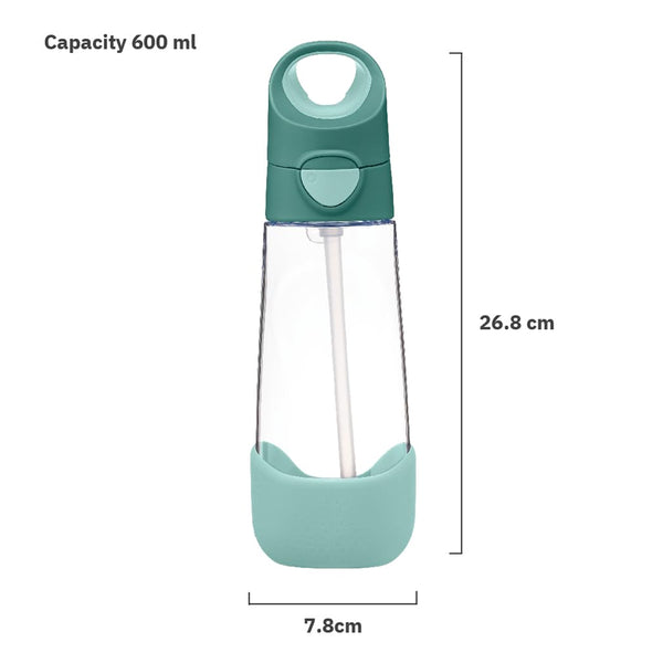 B.Box Tritan Straw Drink Bottle 600 ml - Emerald Forest Green