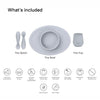 EzPz First Foods Set 100% Food Grade Silicone Baby & Toddler Suction Bowl with Built In Placemat - Pewter - Dezine Kids