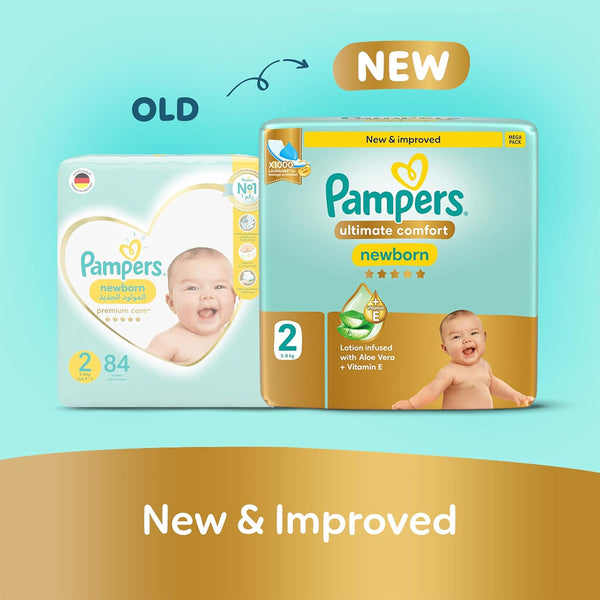 Pampers Ultimate Comfort Size 2 (3 to 8 Kg) 46 Pcs (Made in UAE)