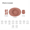 EzPz First Foods Set 100% Food Grade Silicone Baby & Toddler Suction Bowl with Built In Placemat - Sienna