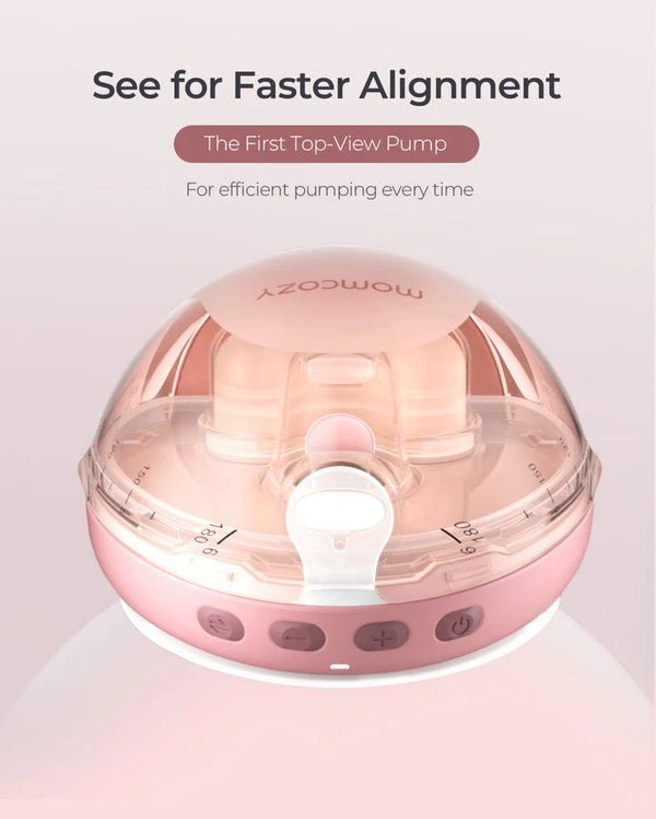 Momcozy Air 1 Ultra Slim Double Wearable Breast Pump, Wireless Charging Case with Real Time Milk Tracking - Red