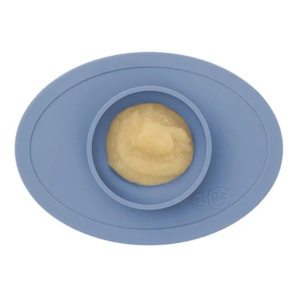 EzPz Tiny Bowl 100% Food Grade Silicone Suction Bowl Non Slip & Microwave Safe - Indigo - Dezine Kids