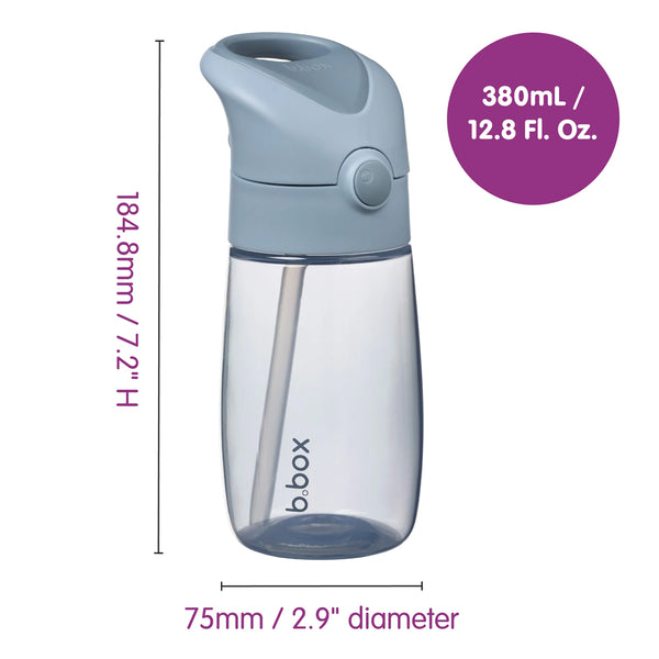 B.Box Straw Drink Bottle Junior, 380 ml - Chill Out Blue