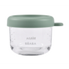 Beaba Glass Storage Container, Airtight Container with Graduation Measuring Scale, 150 ml - Sage Green