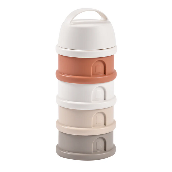 Beaba Stacked Formula Container, Airtight Multifunctional Storage Container, 4 Interchangeable Compartments, Microwave Safe - Terracotta