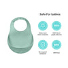 Beaba Silicone Waterproof Baby Feeding Bib with Food Catcher Pocket, BPA-Free, Easy to Clean - Sage Green