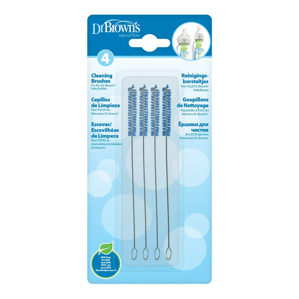 Dr.Browns Natural Flow Reusable Baby Bottle Cleaning Bristle Brush, Pack of 4 - Dezine Kids