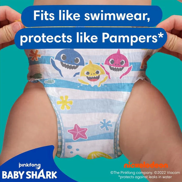 Pampers Splashers Baby Shark Edition Size 4, 88 Count, 9Kg to 15Kg, Disposable Swim Nappy Pants, for Secure Protection in The Water
