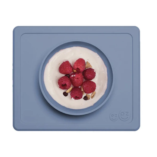 EzPz Mini Bowl 100% Food Grade Silicone Suction Bowl, Non Slip, BPA Free - Indigo