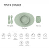 EzPz First Foods Set 100% Food Grade Silicone Baby & Toddler Suction Bowl with Built In Placemat - Sage - Dezine Kids