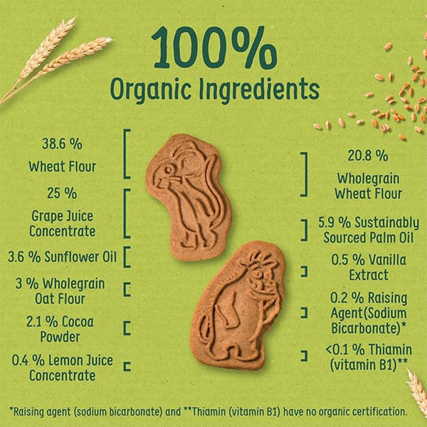 Organix Cocoa & Vanilla Gruffalo Biscuits For Babies, 12+Months - 100 gm - Dezine Kids