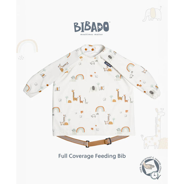 Bibado Long Sleeve Coverall Weaning Bib - Serengeti White